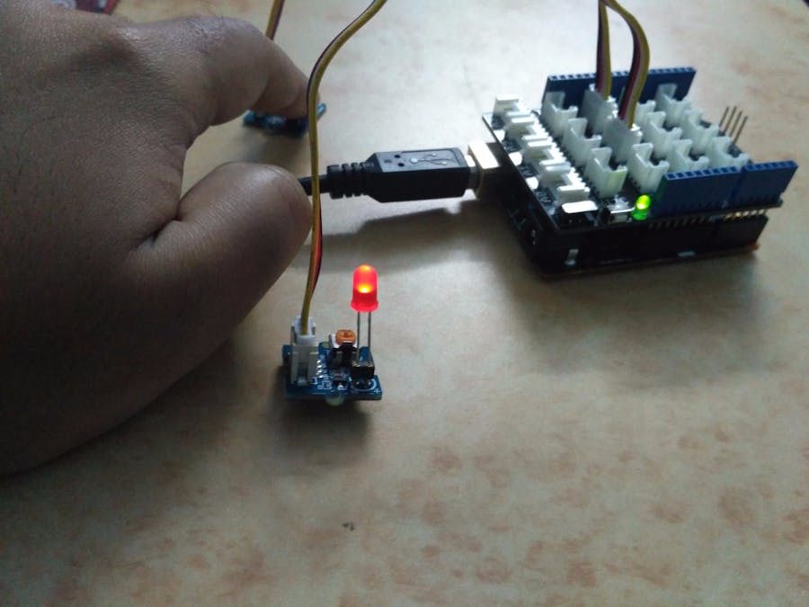 Using Grove Button To Control Grove LED