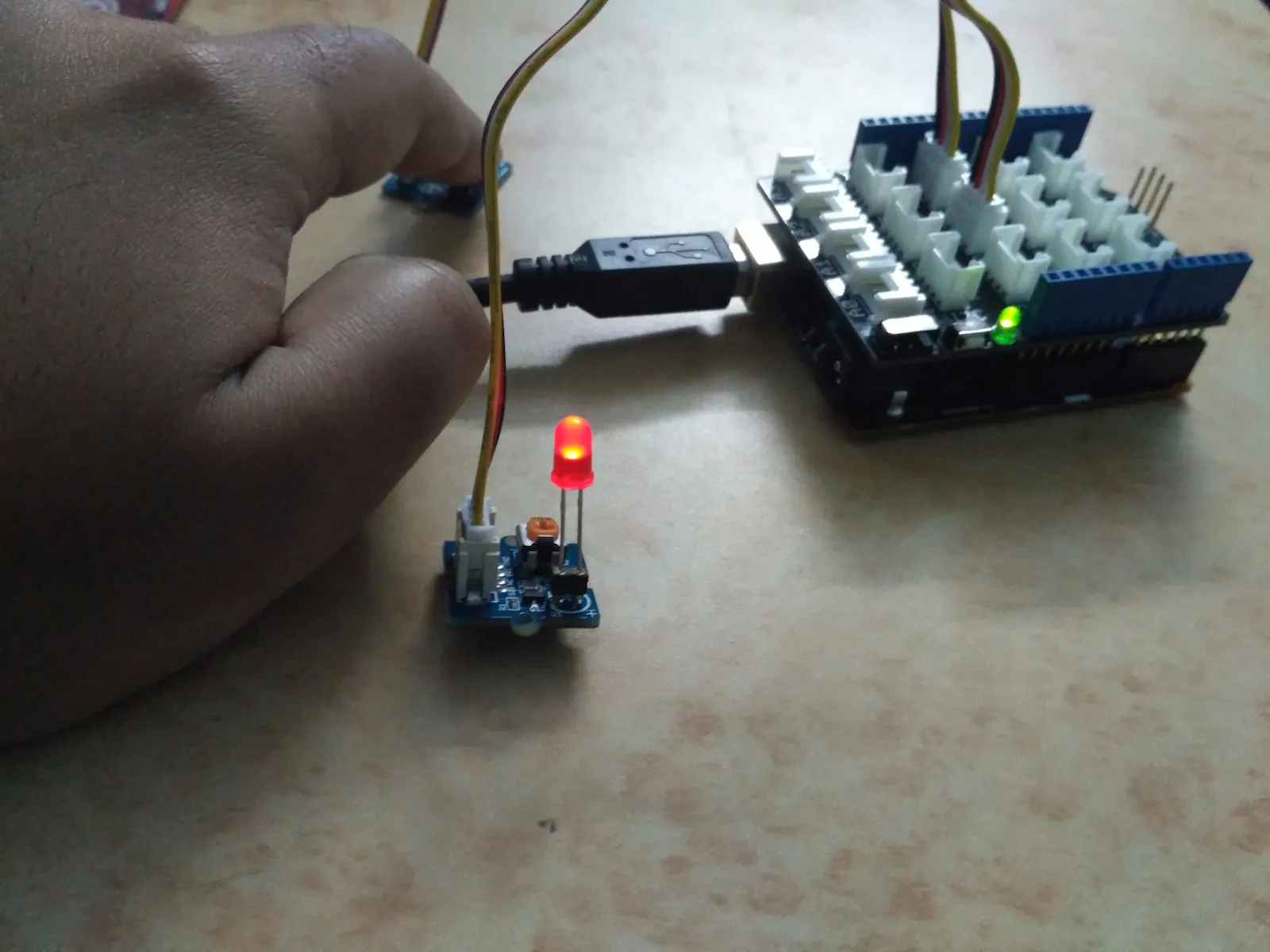 Using Grove Button To Control Grove LED - Hackster.io