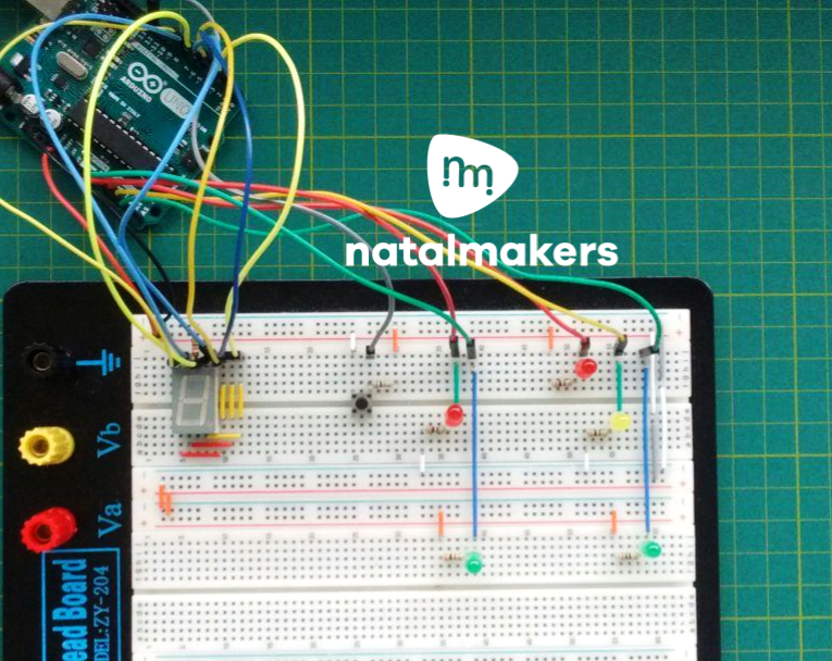 arduino traffic light with push button