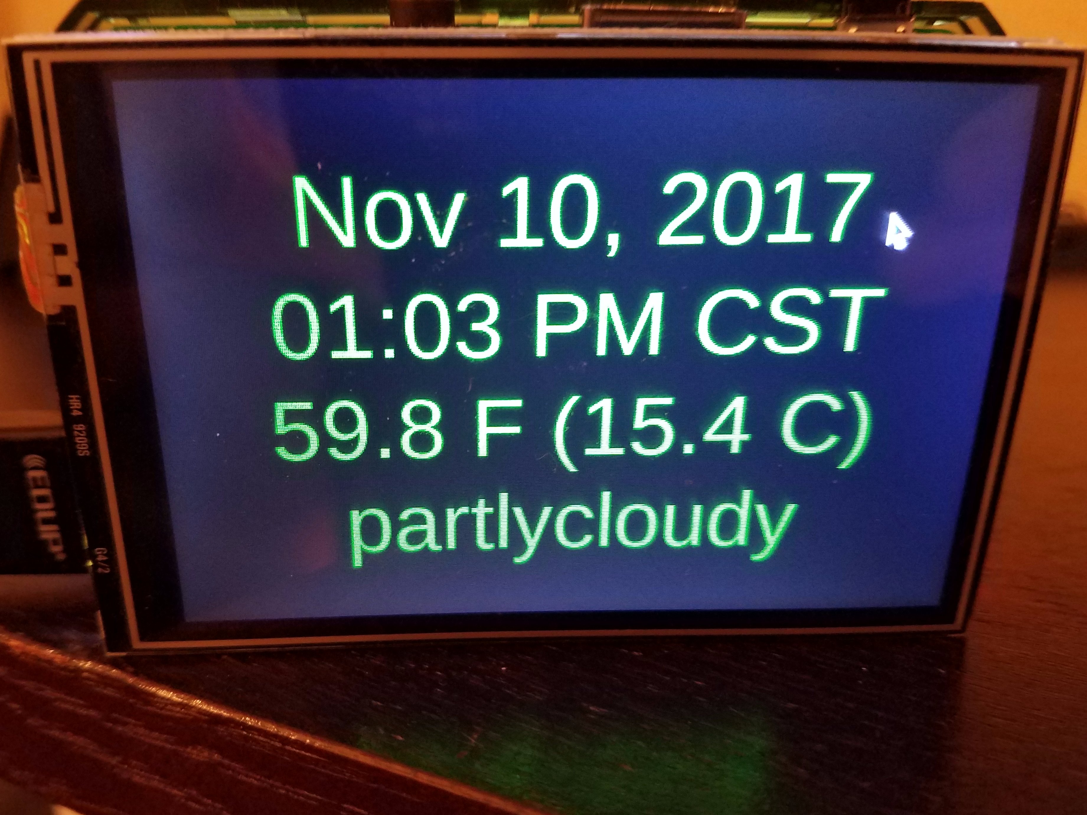 Raspberry pi clock and weather display