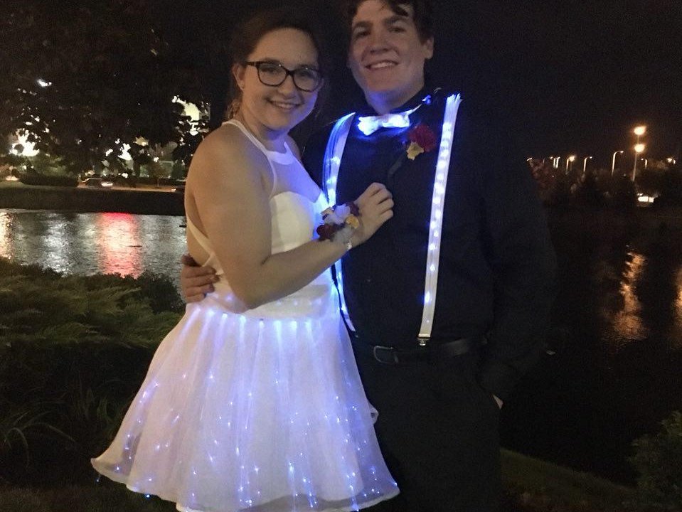 fiber optic prom dress.