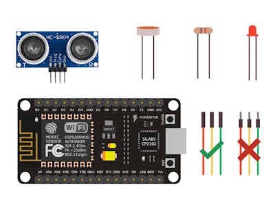 How to connect the Ultrasonic and LDR Sensors with NodeMcu