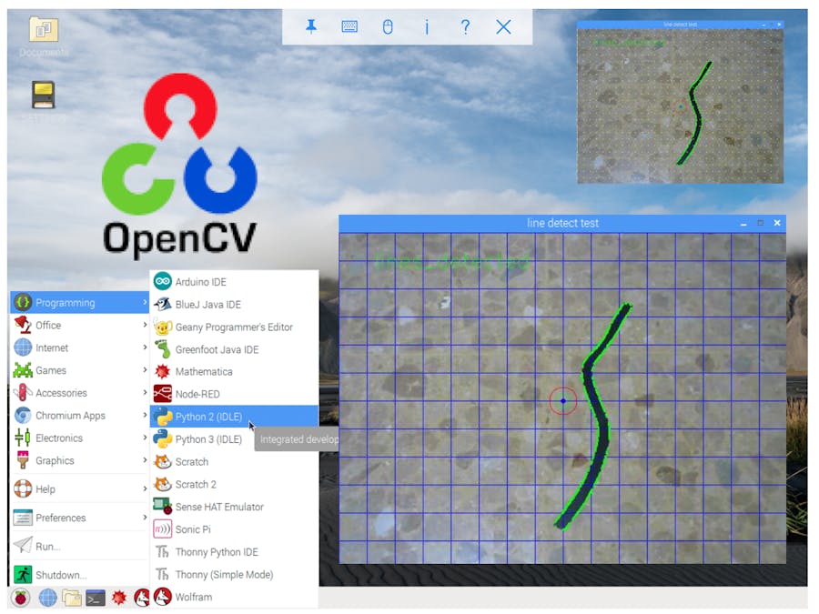 Line tracking with Raspberry pi 3 python2 and Open CV