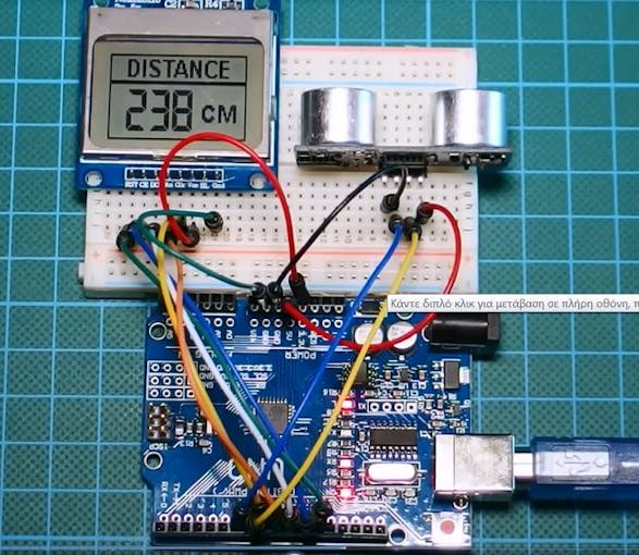 diy distance meter with arduino and a nokia 5110 display arduino project hub