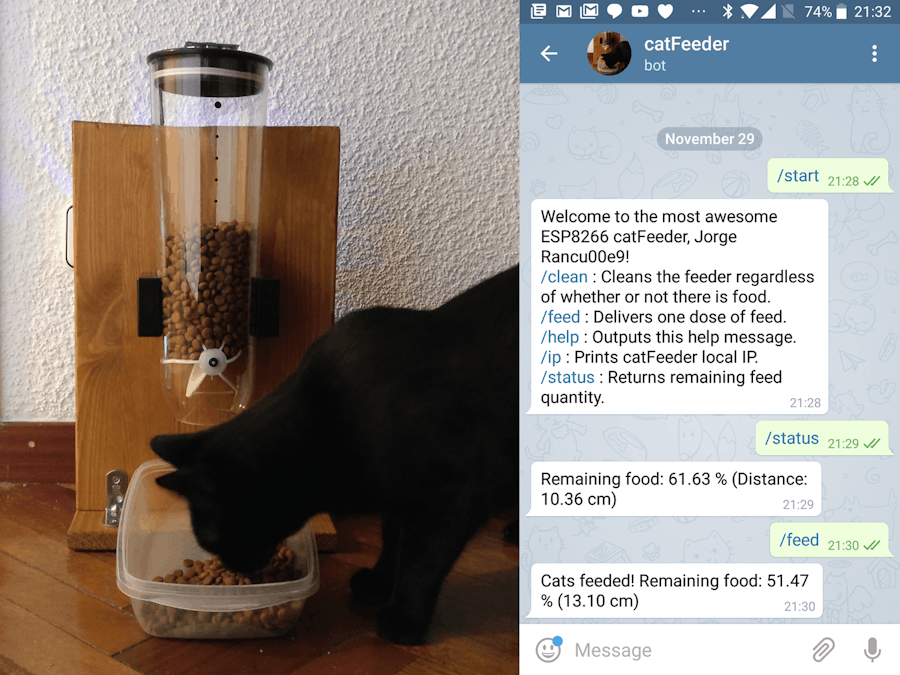 cat feeder with esp8266 arduino and