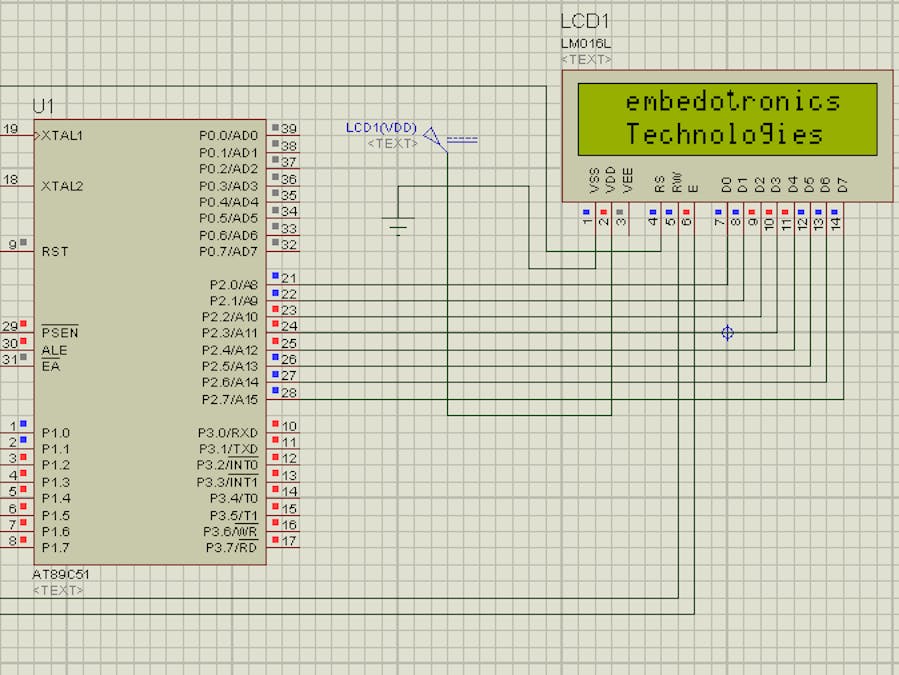 Printing and Scrolling Text in LCD With 8051 Microcontroller