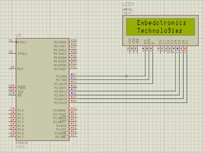 Printing and Scrolling Text in LCD with 8051 in 4-bit Mode