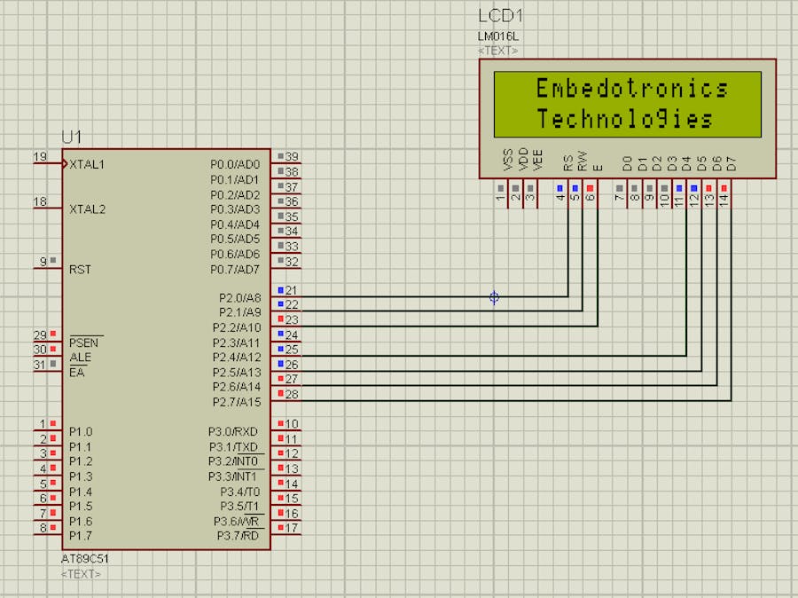Printing and Scrolling Text in LCD with 8051 in 4-bit Mode
