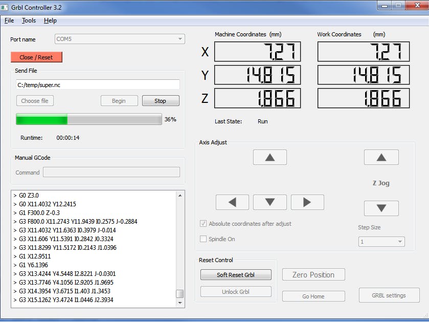 Gcode Interpreter for Unipolar Stepper