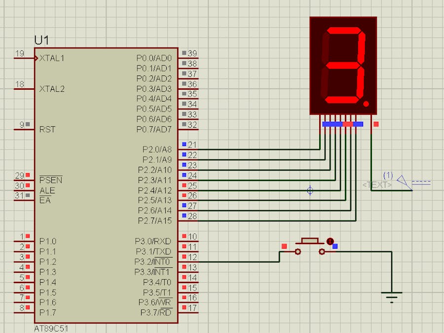 How to Increment 7 Segment Value Using Push Button with 8051