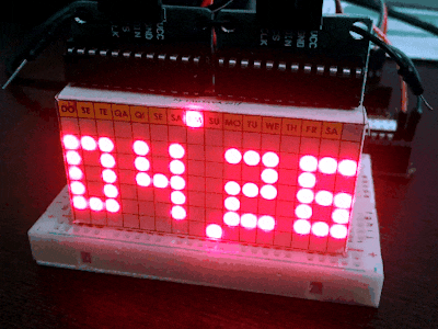 Digital And Binary Clock With Two LED Matrix And RTC