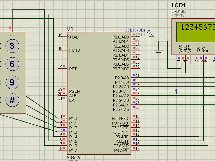 Displaying The Keypad Numbers In 16 X 2 LCD With 8051