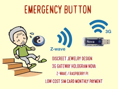 Emergency Button with Z-wave - 3G Nova Gateway
