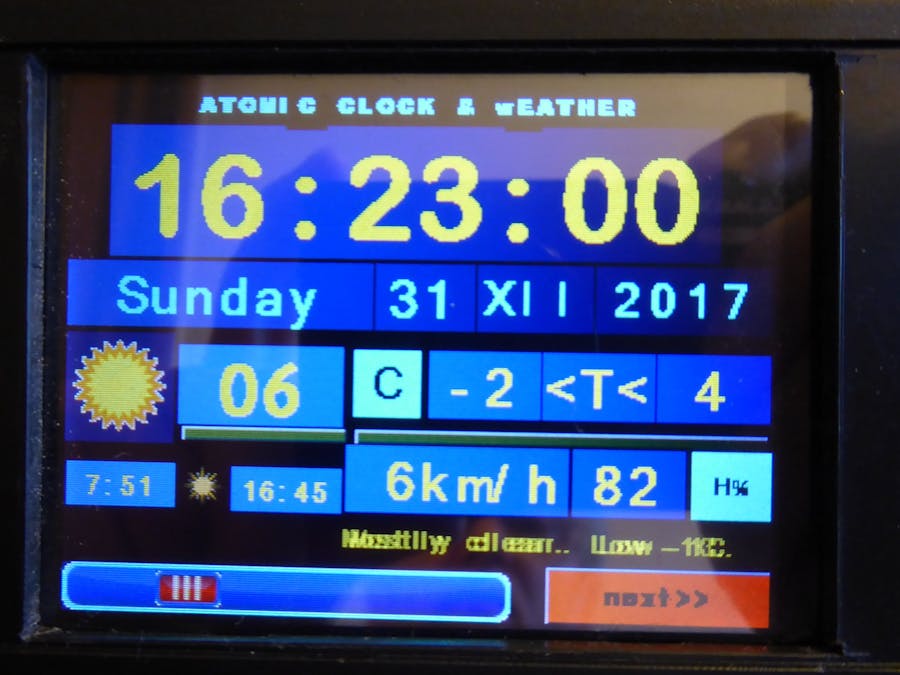 Atomic Clock and Weather with ESP32 and Nextion
