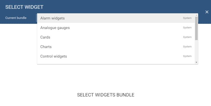 Select a widget from the list
