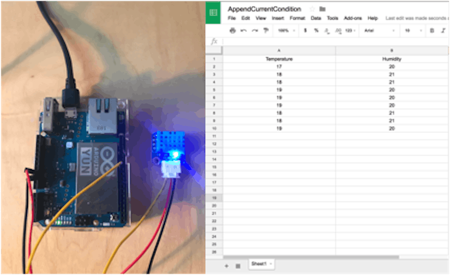 Monitor Temperature with Google Sheets