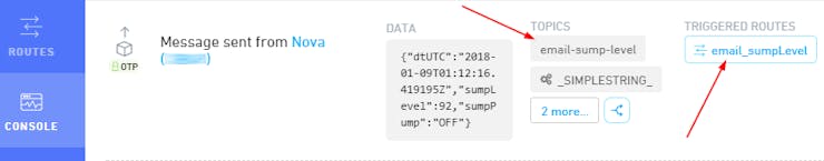 Hologram Console - JSON Message for the Email router