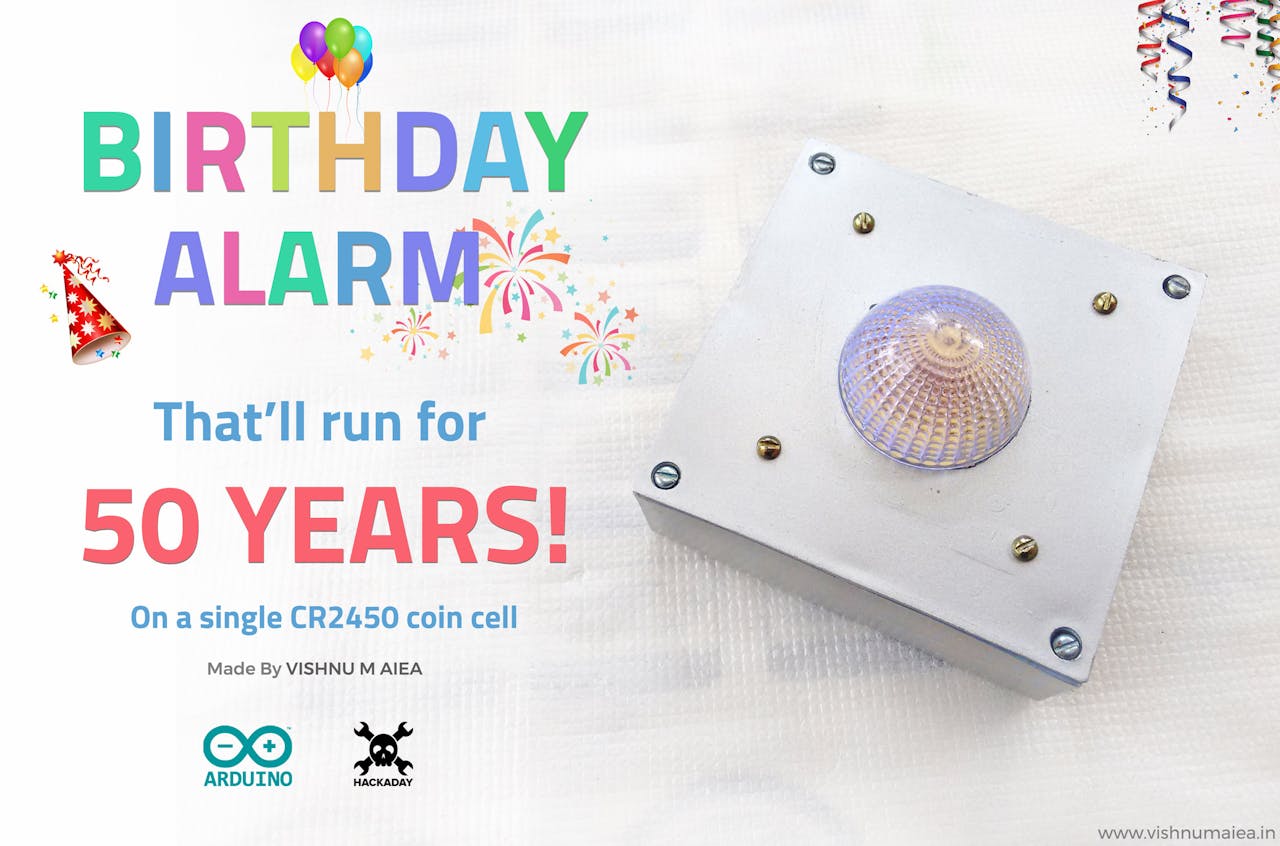 birthday reminder that runs for 50 years arduino project hub