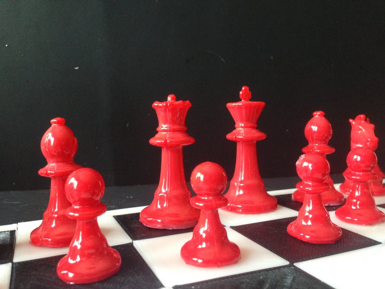 Cool Red Power Pieces Of The Chess Board Art Print by Created Prototype