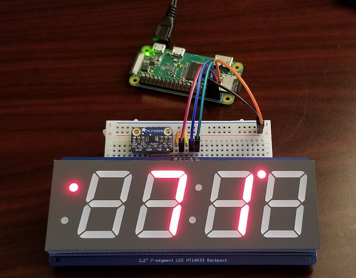 Raspberry Pi Clock With Temperature Hackster Io