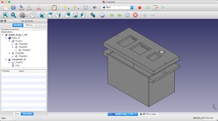 3D Box on FreeCad
