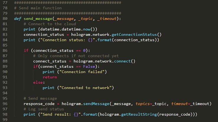 "Send message" function