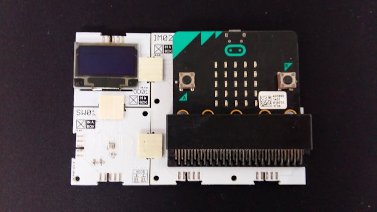 Figure 3:Connected IM02, SW01, OD01 and Micro:bit