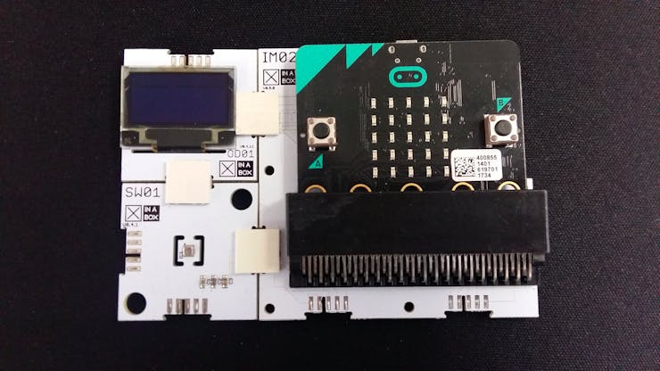Figure 2: Connected OD01, SW01, IM02 and Micro:bit