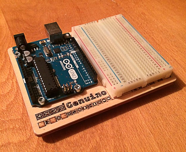 An Arduino Uno and a medium sized Breadboard, an essential for a beginner in hardware!