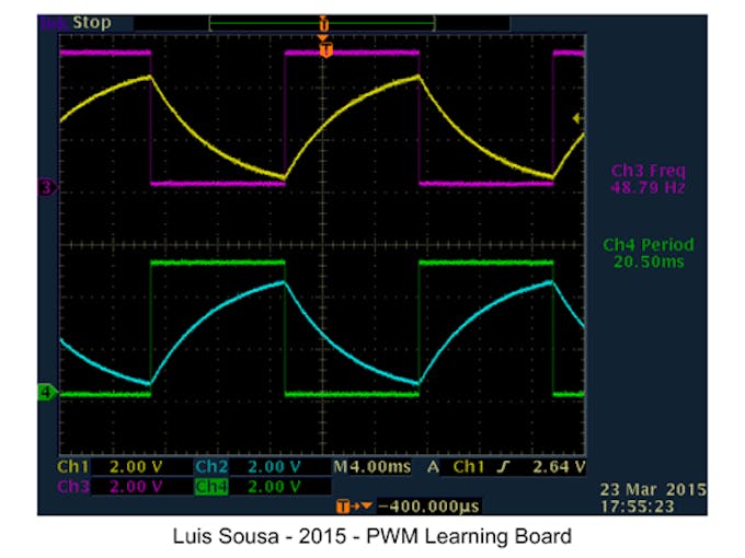 Capacitor charge and discharge demonstration