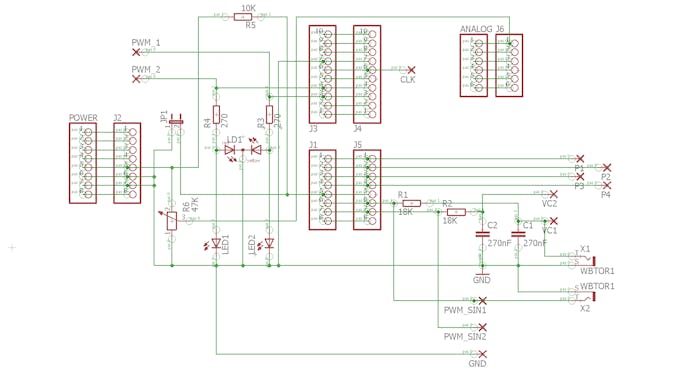 PWM Learning Board Shield Circuit Diagram