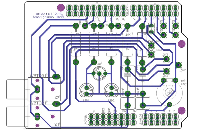 PWM Learning Board Shield PCB image