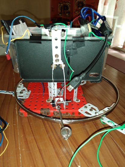 Android phone holder attached to sensor box