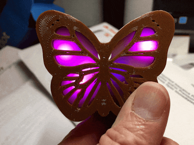 NeoPixel Butterfly Brooch