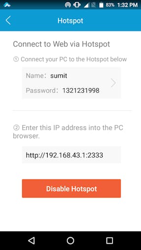 type in 192.168.x.x:2333 in your browser’s URL box