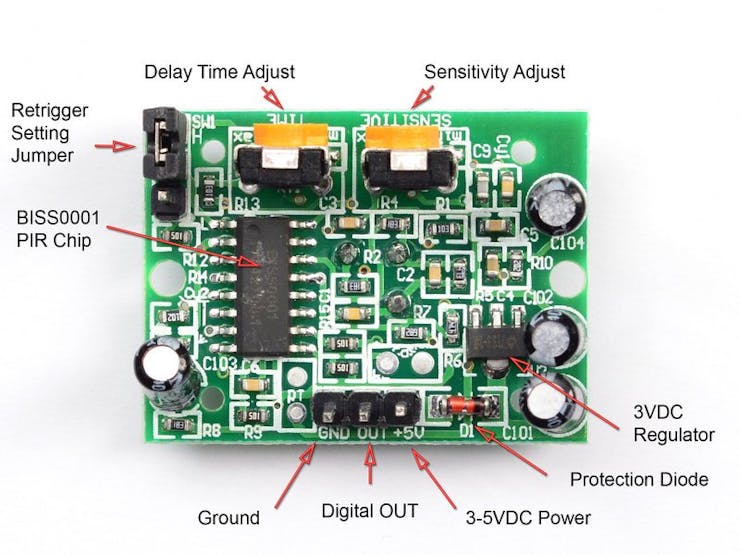 HOW PIR SENSOR WORK Circuit Diagram