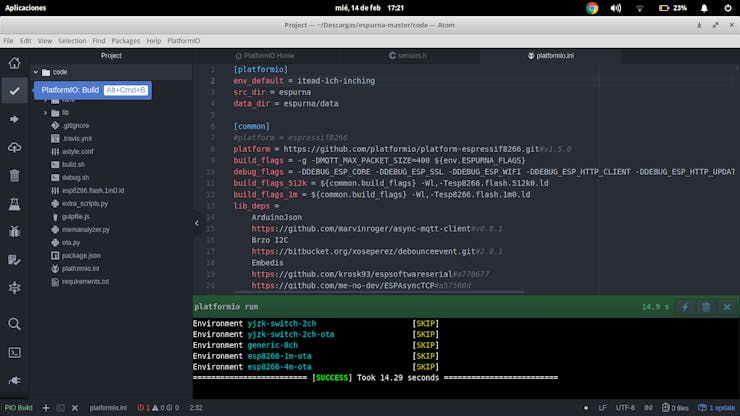 If you have configured all OK prior to Flash device, you will see SUCCESS message