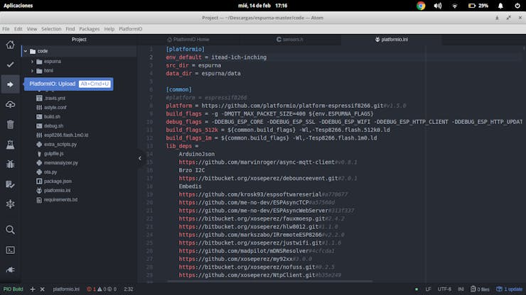 Press Upload to Flash your device
