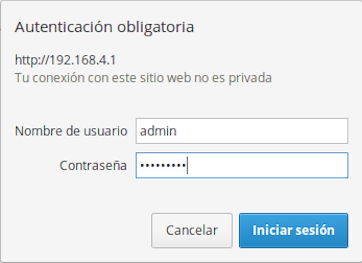 Enter default AP login credentials