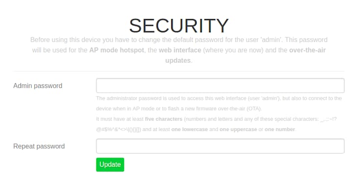 Change your default password