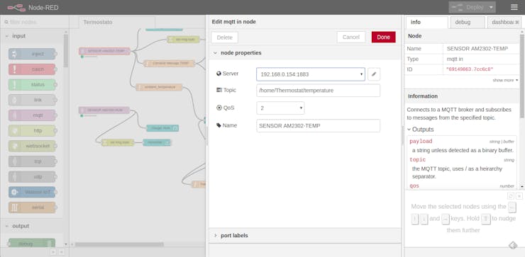 MQTT Input Temperature node e.g. configuration