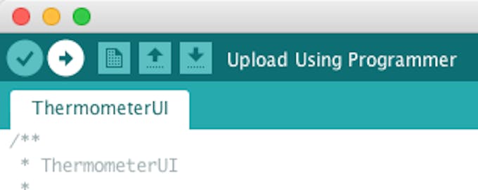 The Arduino IDE upload button