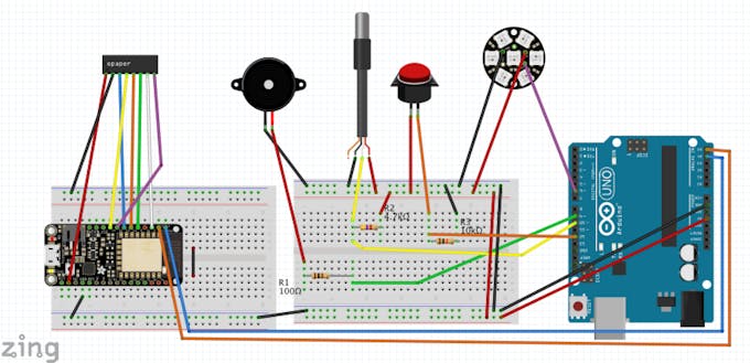 Fritzing diagram of hardware connections