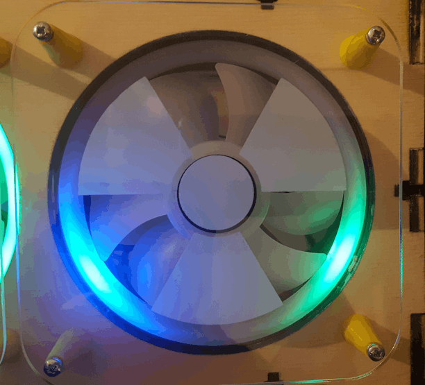 Clock mode. Green (Hour) and Blue (Minutes) hands.