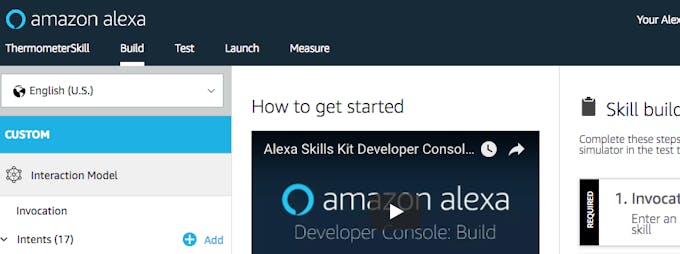 Alexa Skill Console