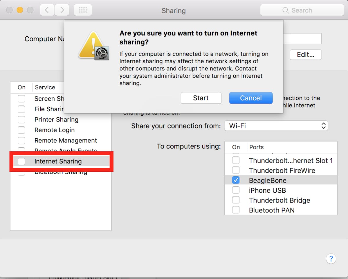 Sharing Internet With The Pocketbeagle On Osx Hackster Io