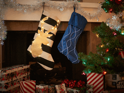 Glowing Christmas Stocking With EL Wire