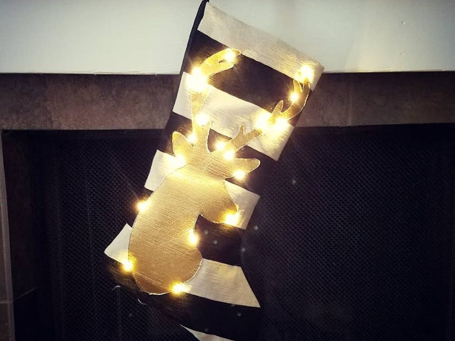 Glowing Christmas Stocking With Fairy Lights