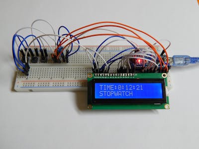 Arduino Nano LCD Stopwatch Without Potentiometer