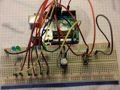 ARDUINO UNO or TRINKET PRO 5V 6 Chasing LEDS with POT and PB